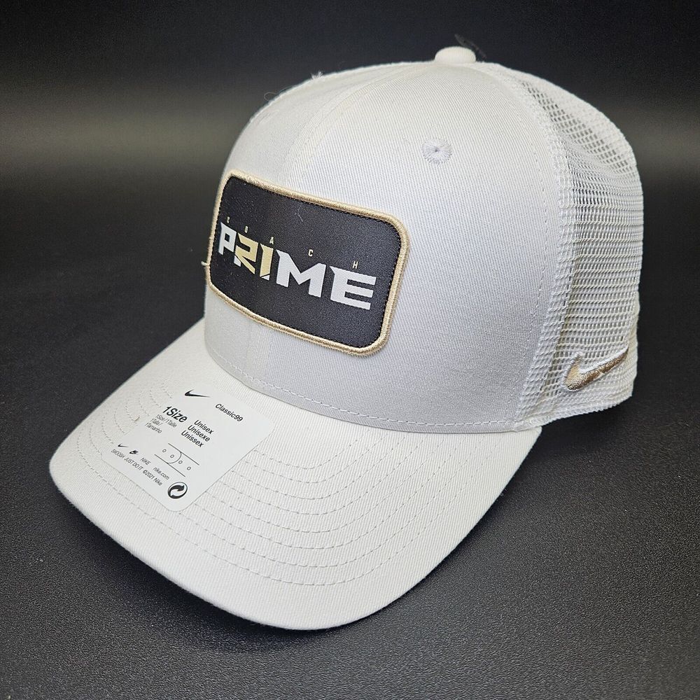 Nike Coach Prime Classic99 White Colorado Buffaloes Cap Snapback Hat Swoosh NCAA